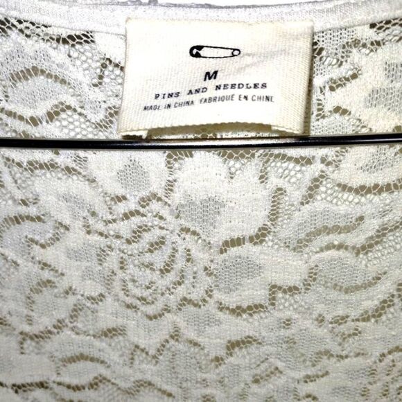 Pins & Needles Womens Dress Sz Medium Off White Stretchy Lace VNeck Formal - Picture 7 of 15